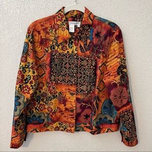 Coldwater Creek women’s shacket, M, tribal/ floral print